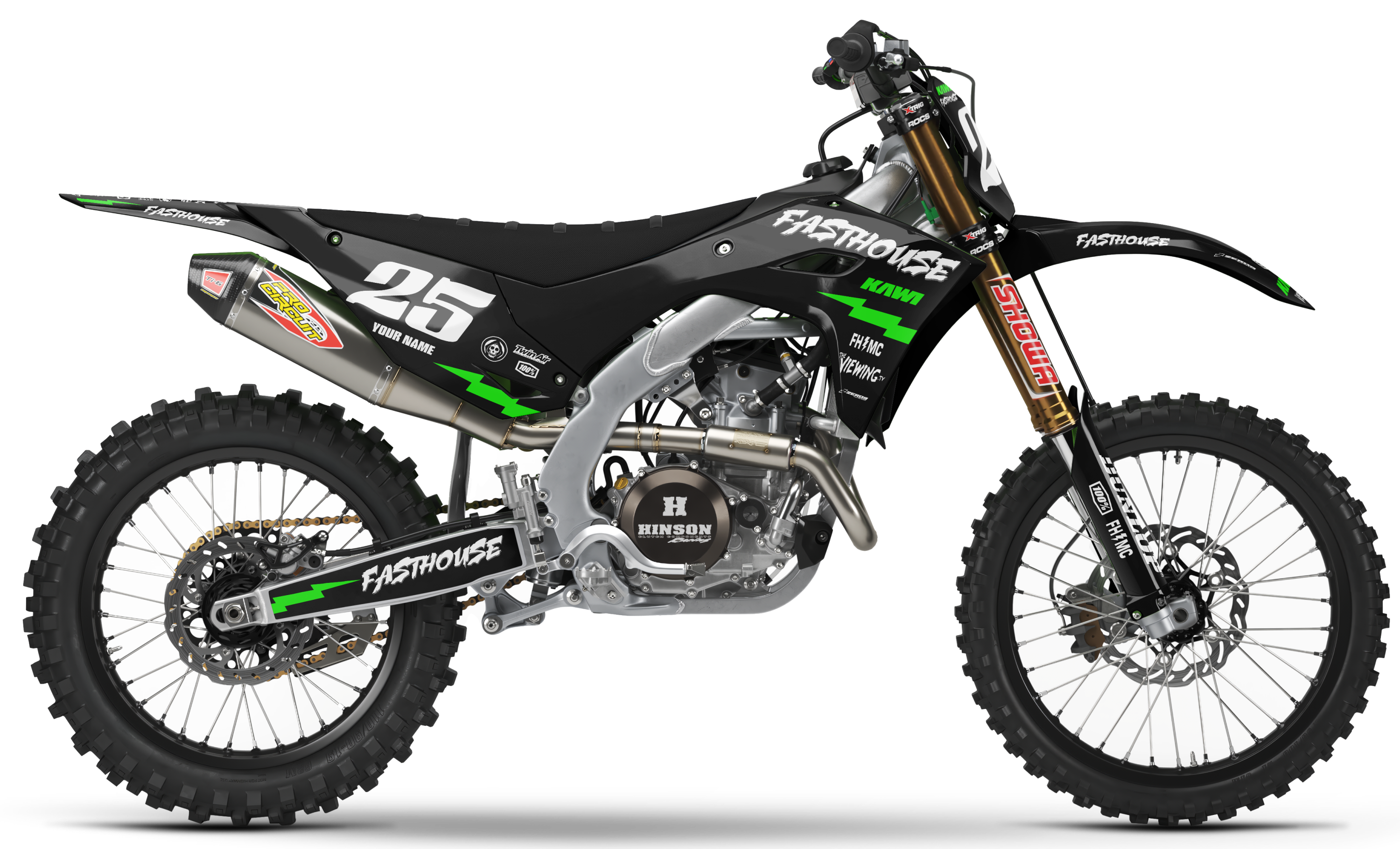 Kawasaki Graphics Kit - FASTHOUSE | Black