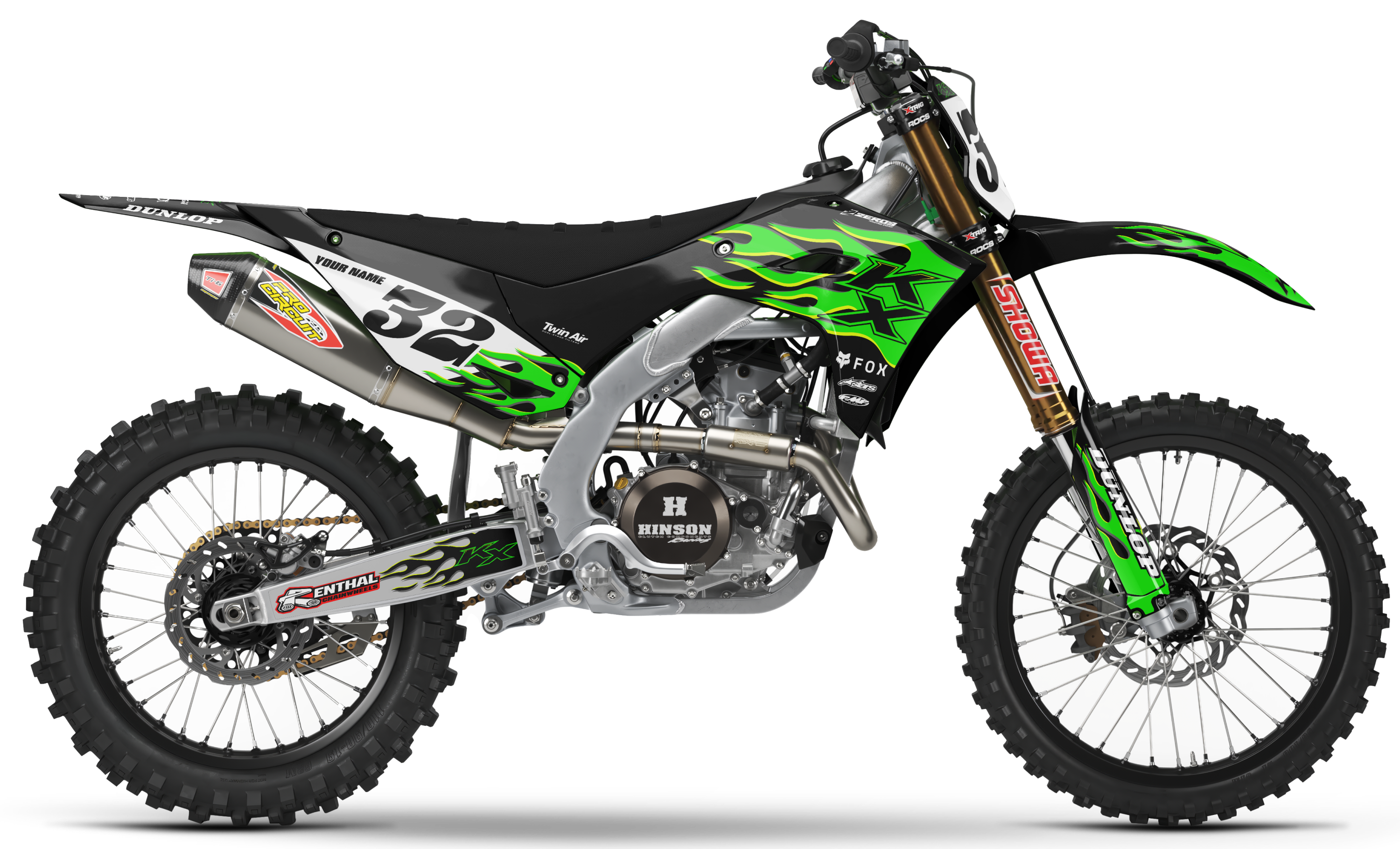 Kawasaki Graphics Kit - FLAME | Black