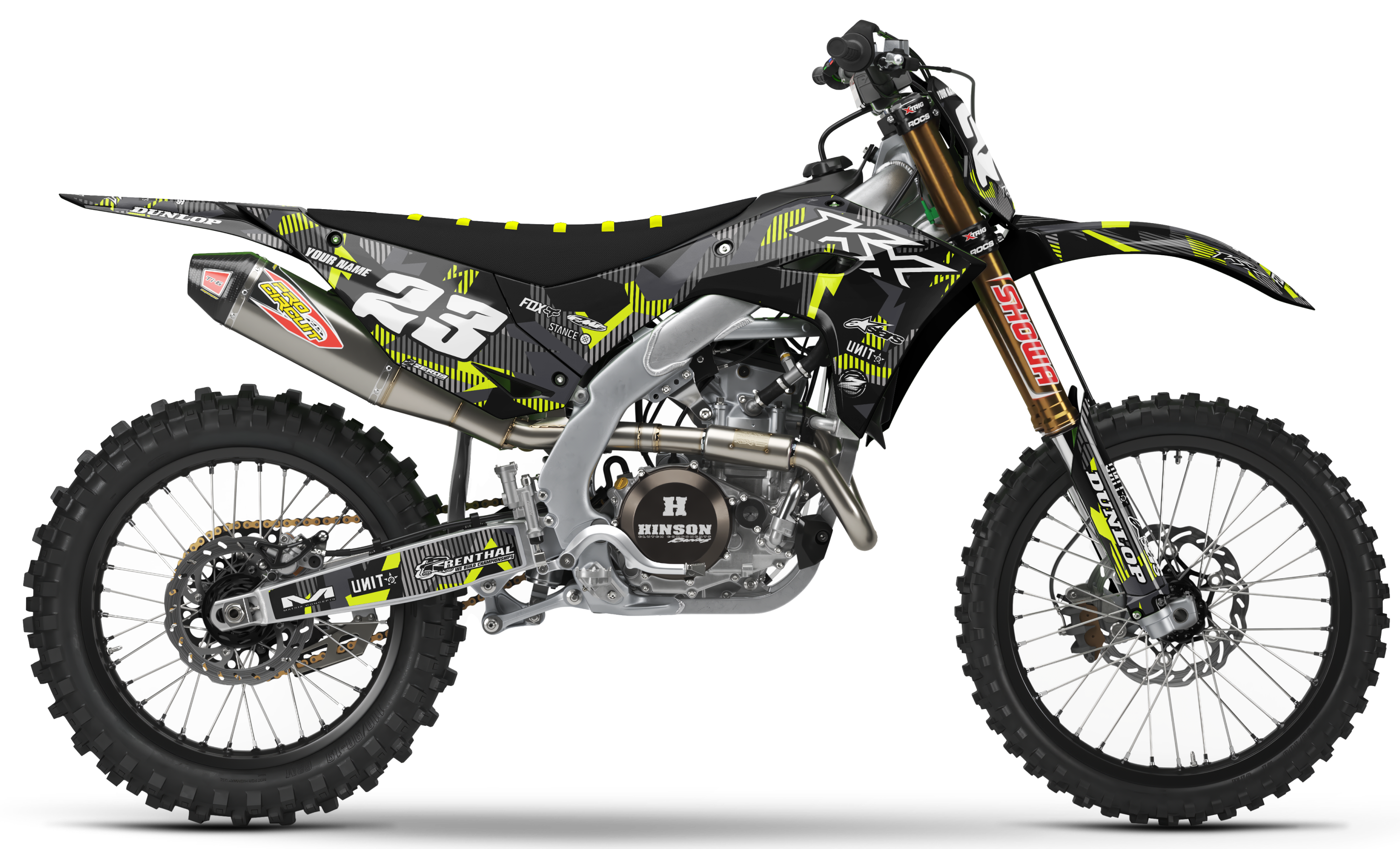 Kawasaki Graphics Kit - LAZR | Black/Vivid Yellow