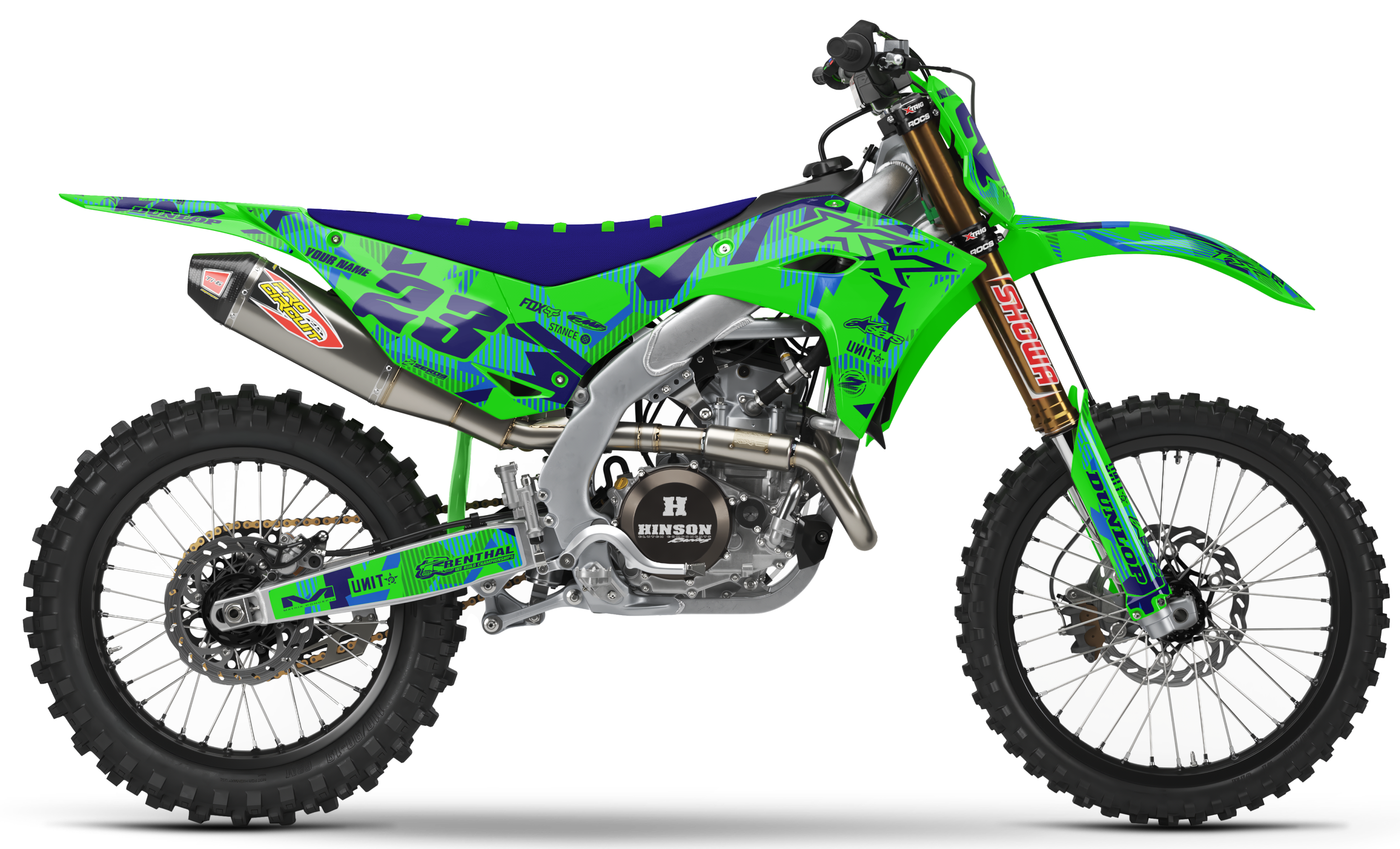 Kawasaki Graphics Kit - LAZR | Green/Blue