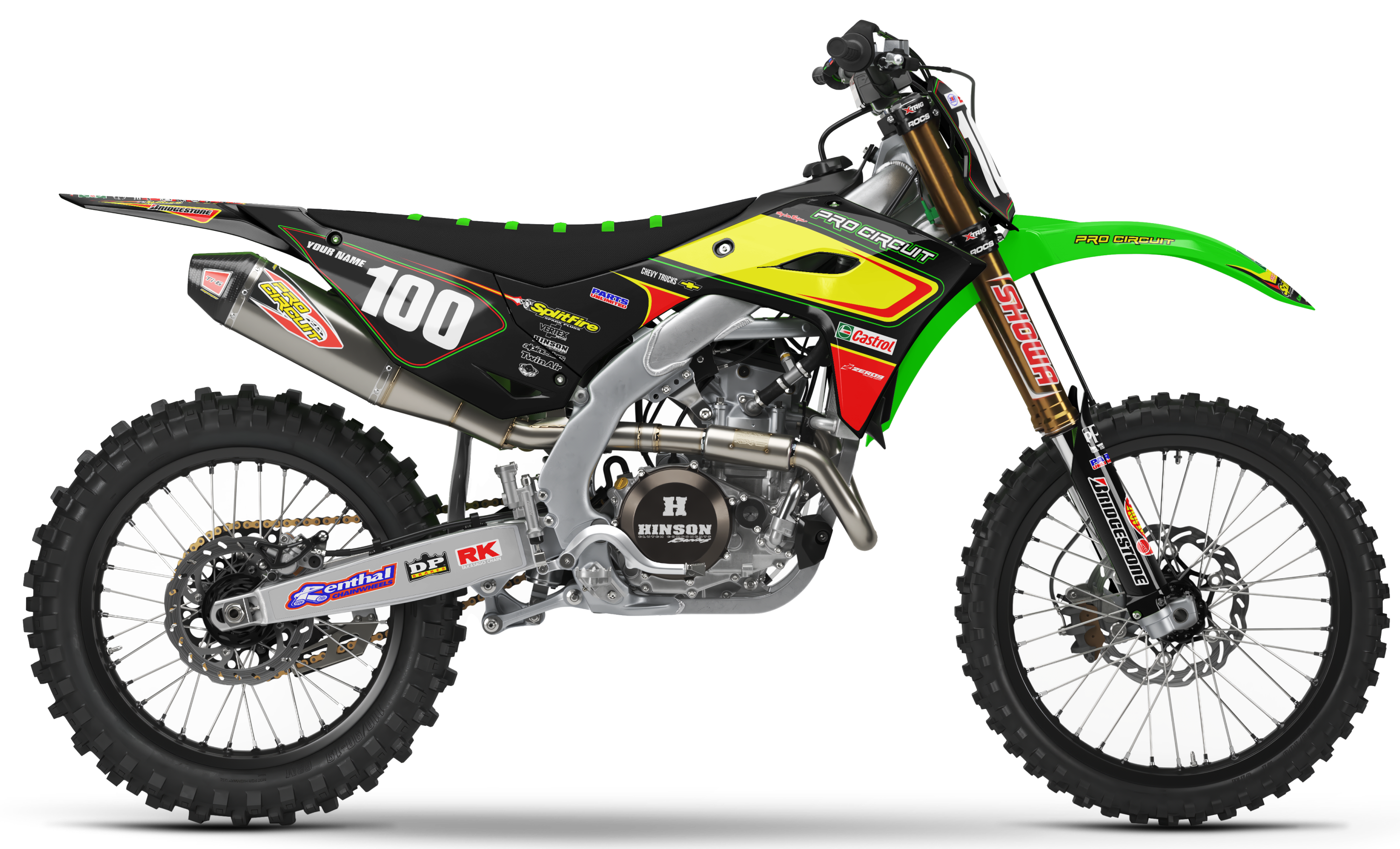Kawasaki Graphics Kit - PRO CIRCUIT RETRO | Black