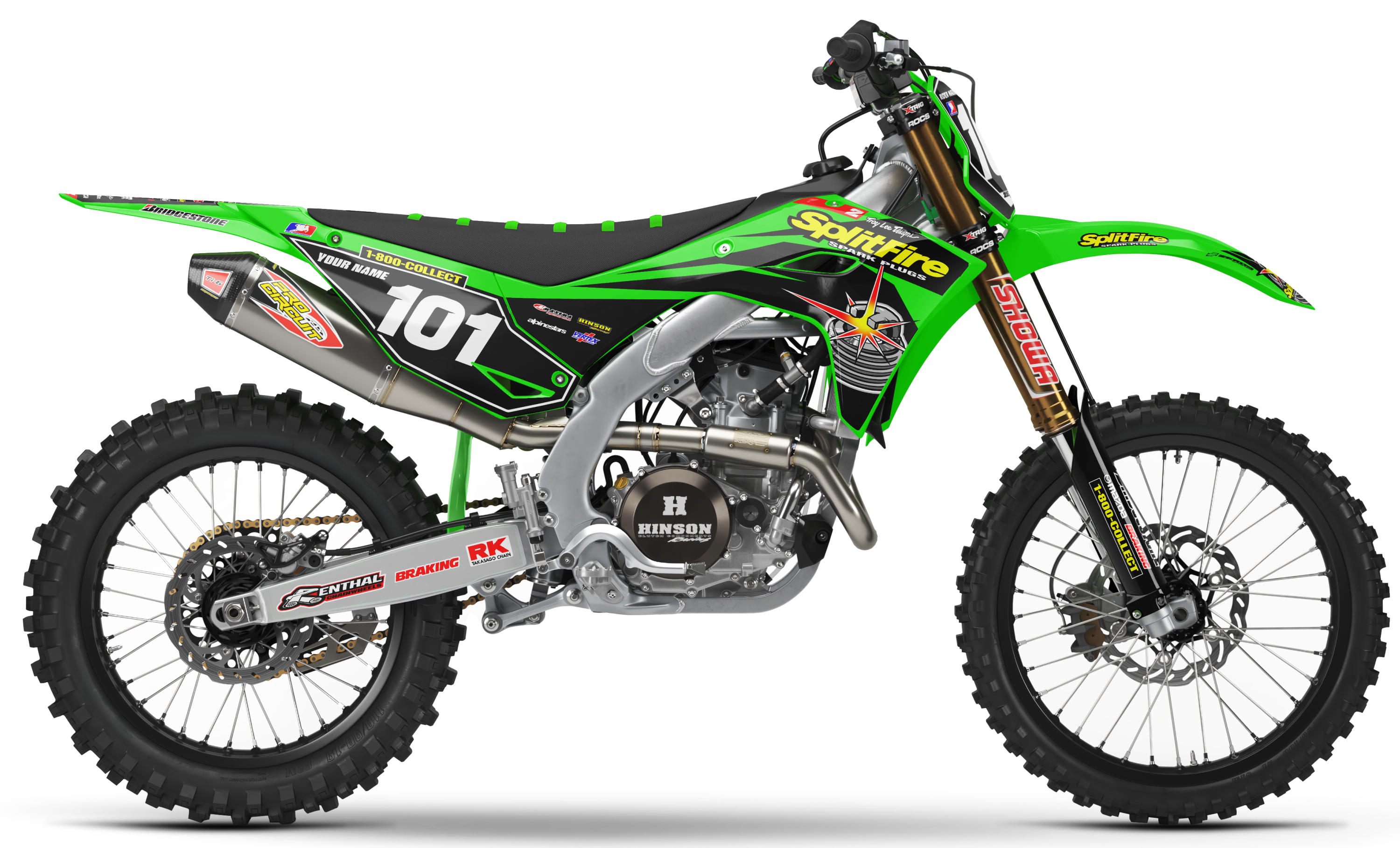 Kawasaki Graphics Kit - SPLITFIRE | Green