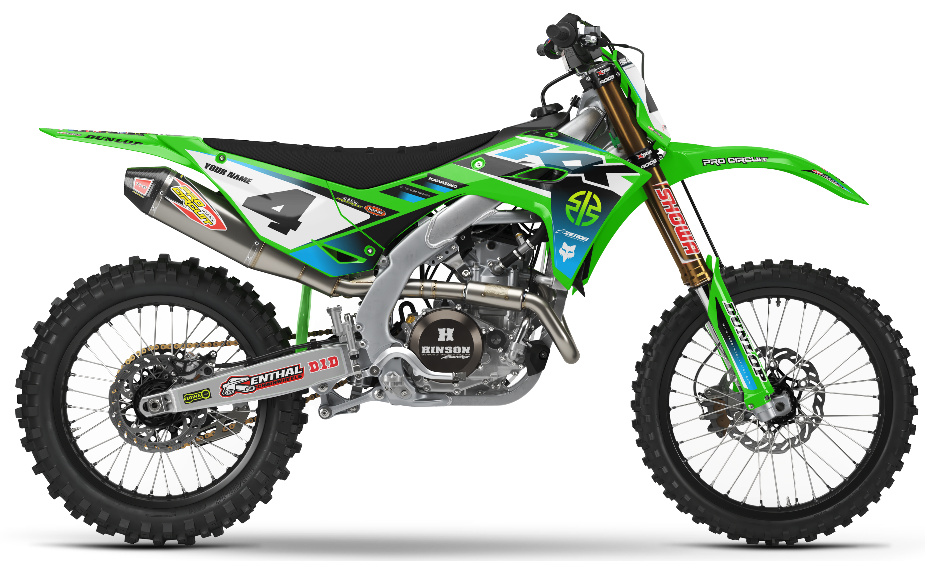 Kawasaki Graphics Kit - TRAX | Green/Black