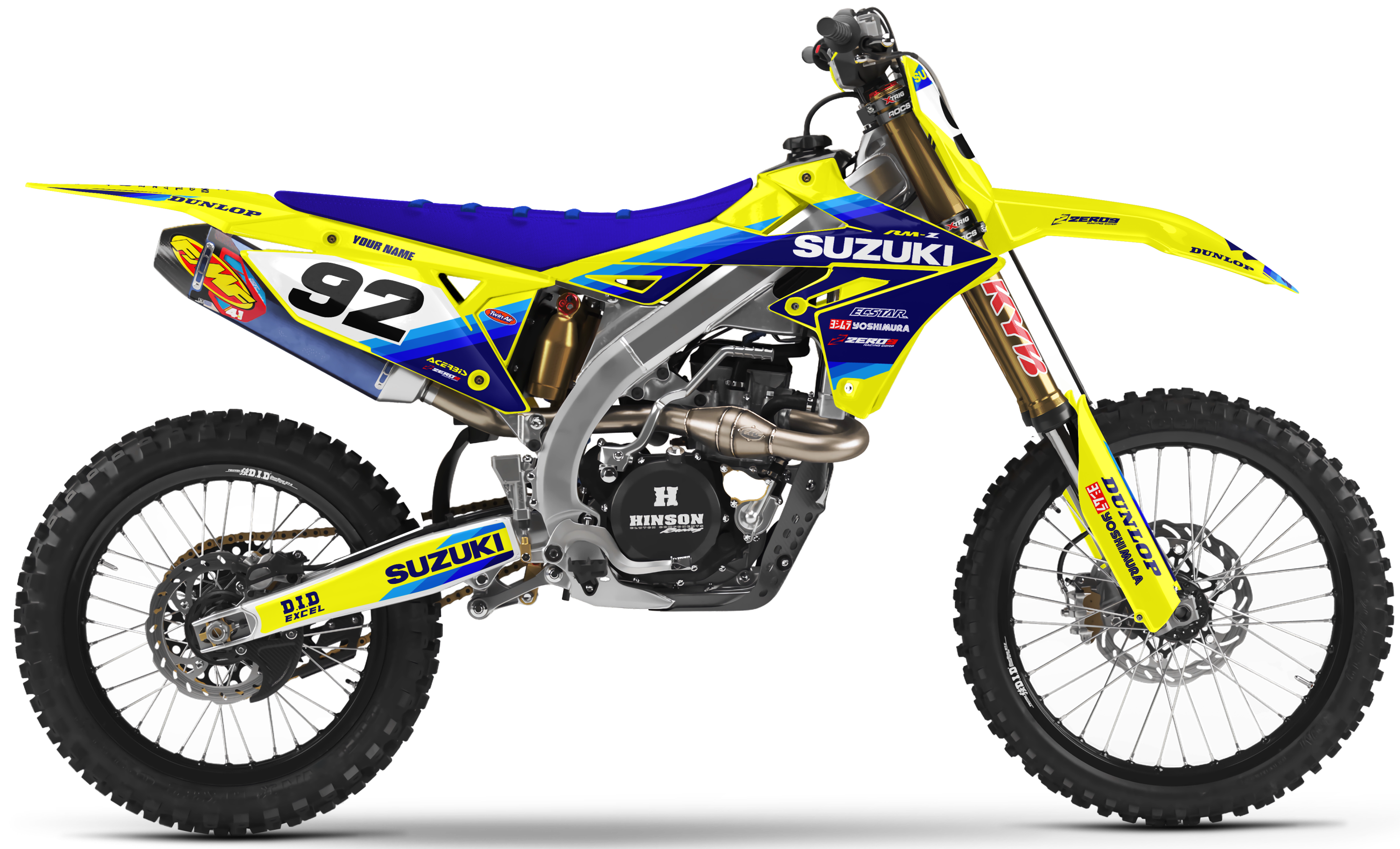 Suzuki Graphics Kit - FAZE | Yellow/Blue