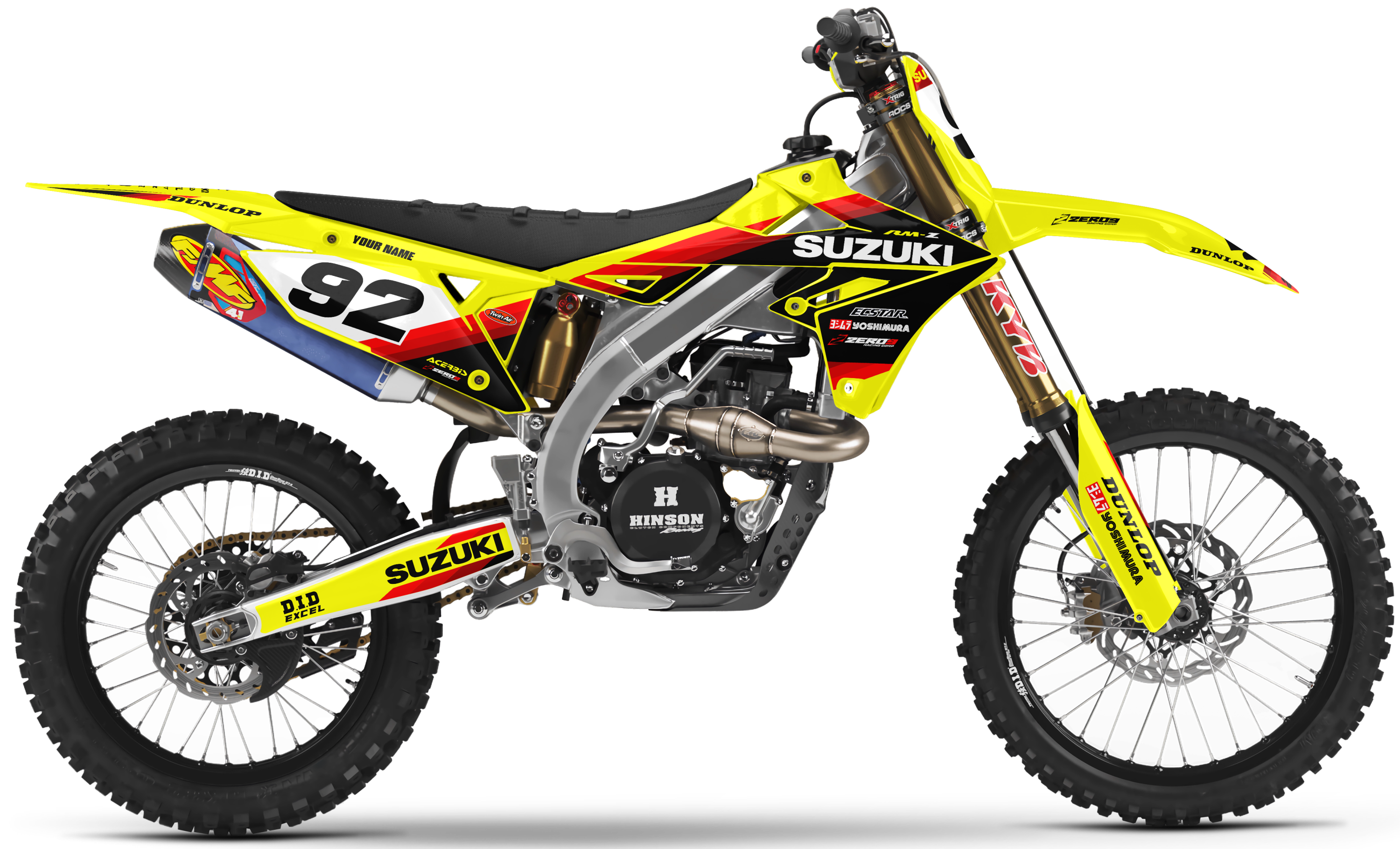 Suzuki Graphics Kit - FAZE | Yellow/Red