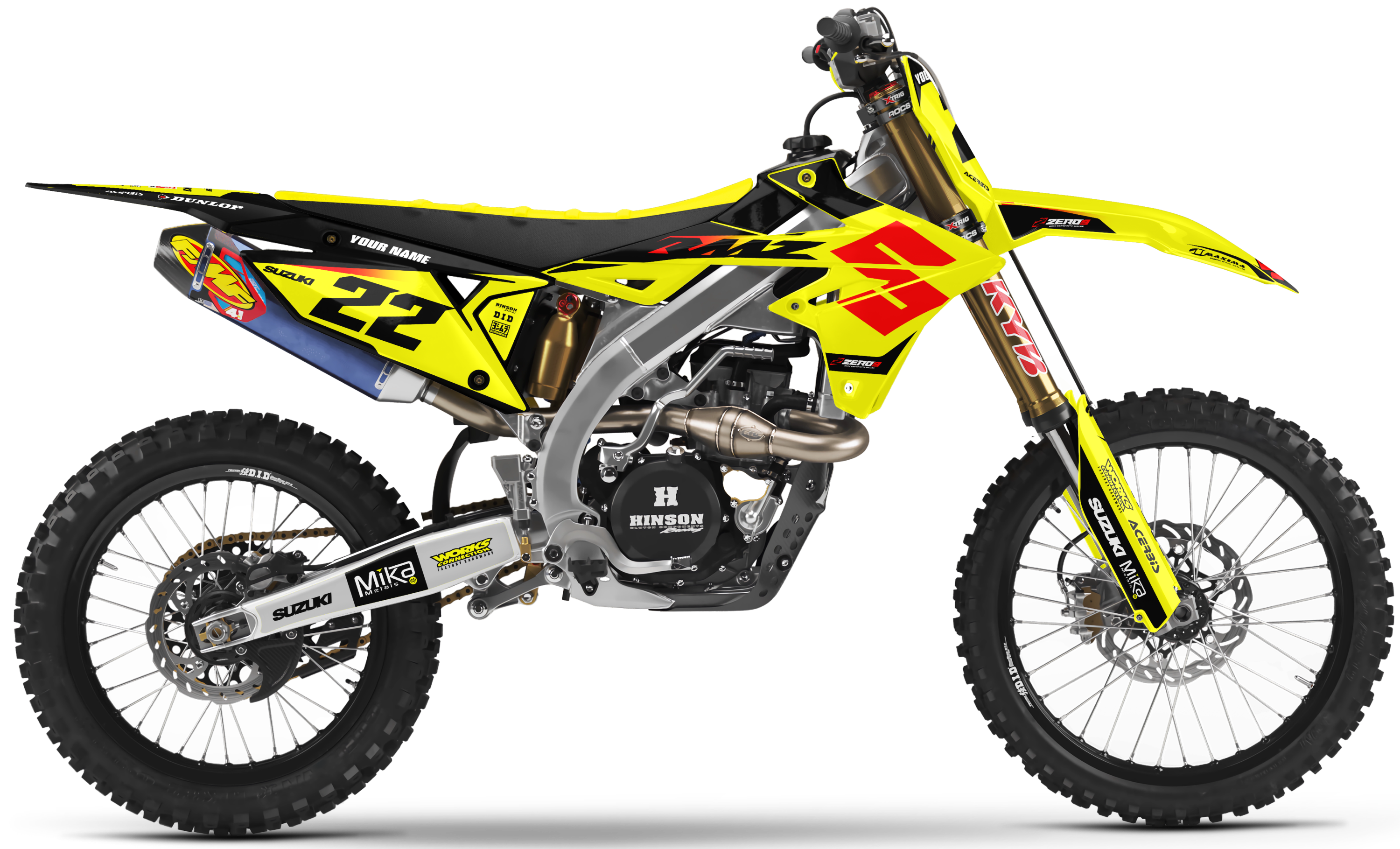 Suzuki Graphics Kit - POWR | Yellow