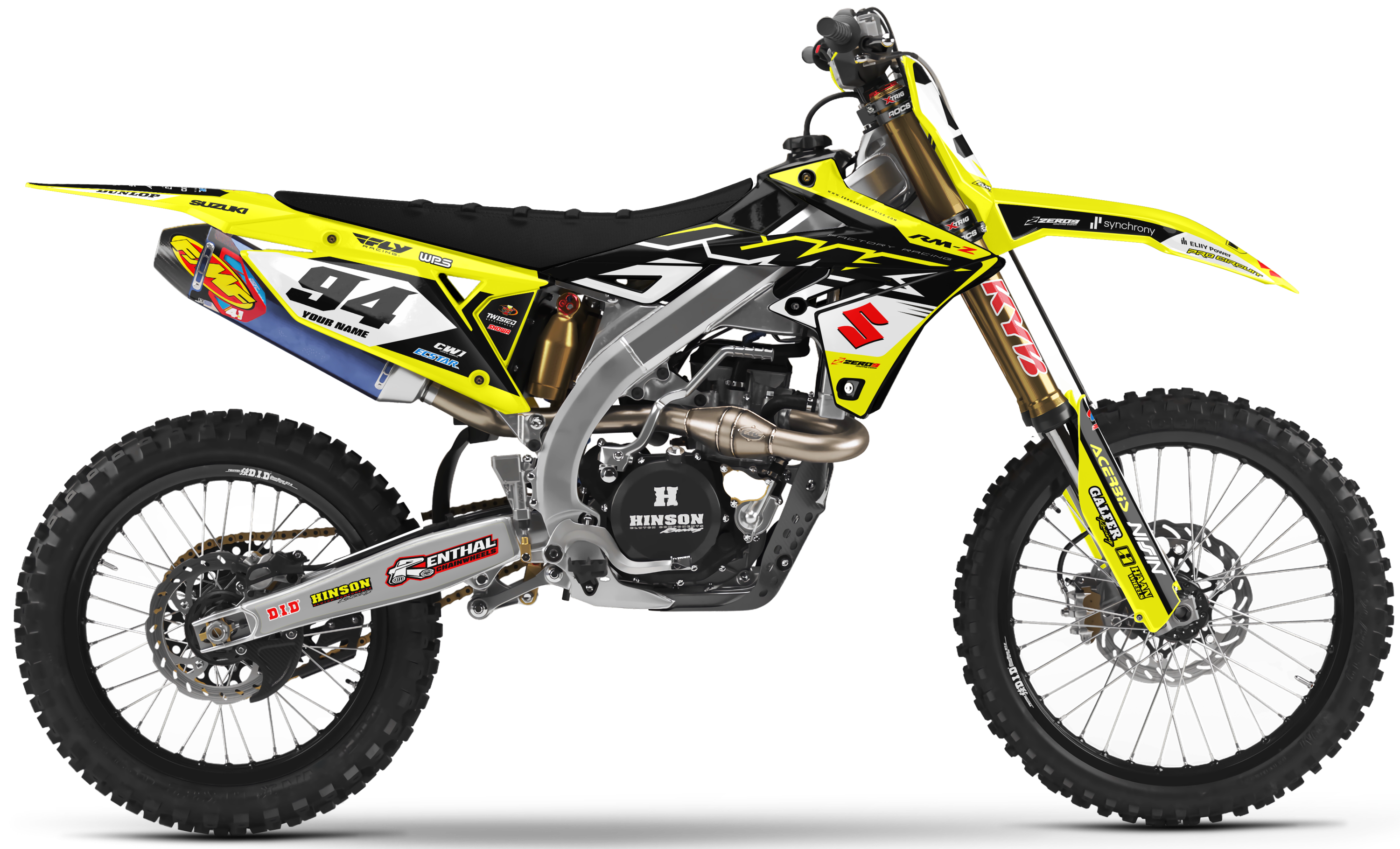 Suzuki Graphics Kit - RUSH | Yellow/Black
