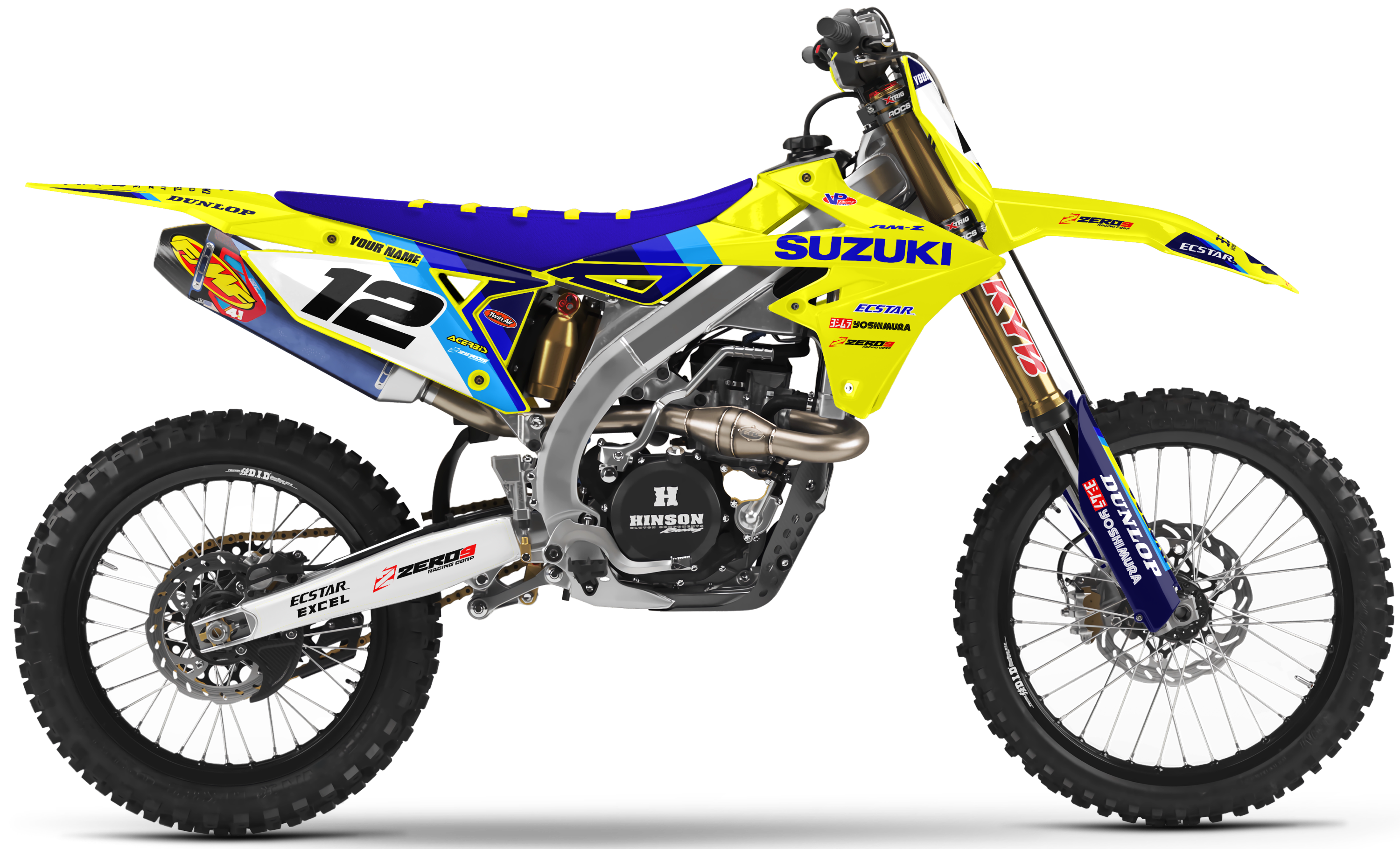 Suzuki Graphics Kit - STRIKE | Yellow/Blue