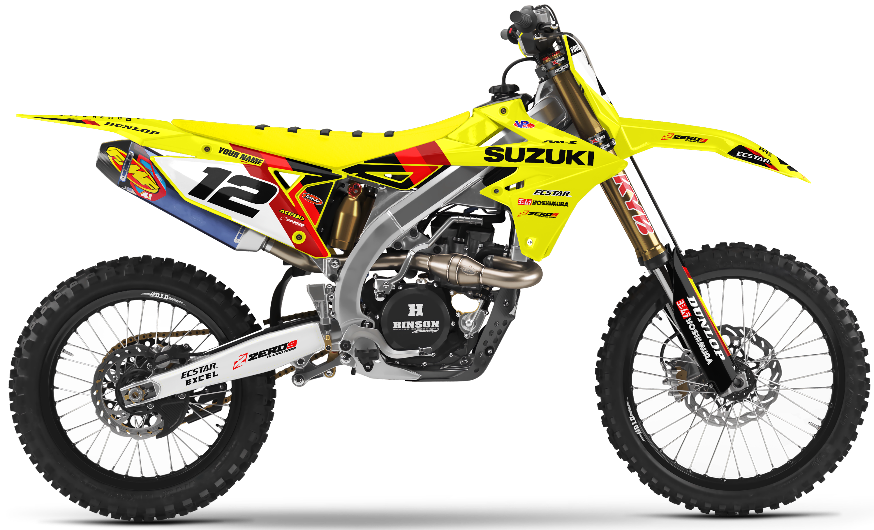 Suzuki Graphics Kit - STRIKE | Yellow/Red
