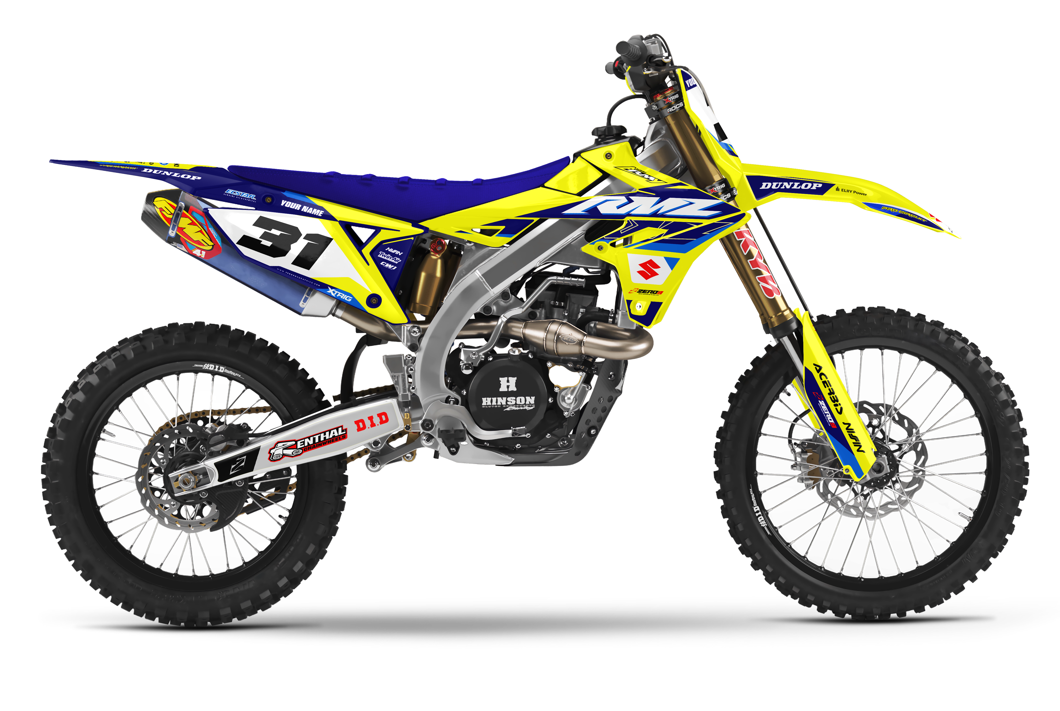 Suzuki Graphics Kit - TRAK | Yellow/Blue