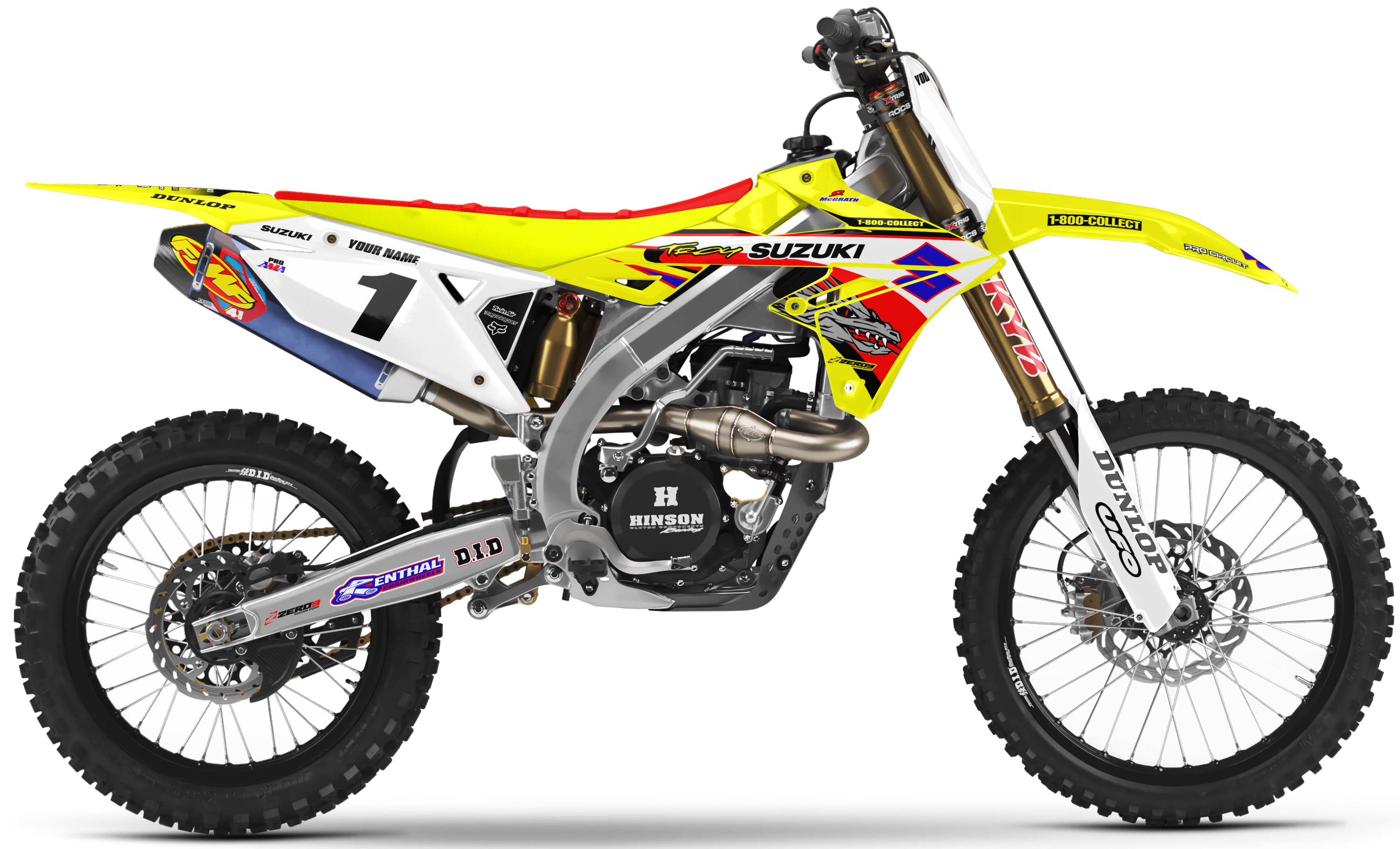 Suzuki Graphics Kit - TROY | Yellow
