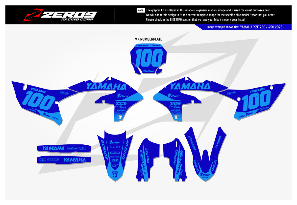 Yamaha Graphics Kit - BLOK | Blue/Blue