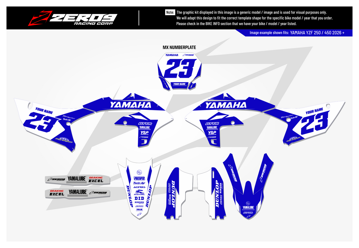 Yamaha Graphics Kit - FLOW | Blue/White