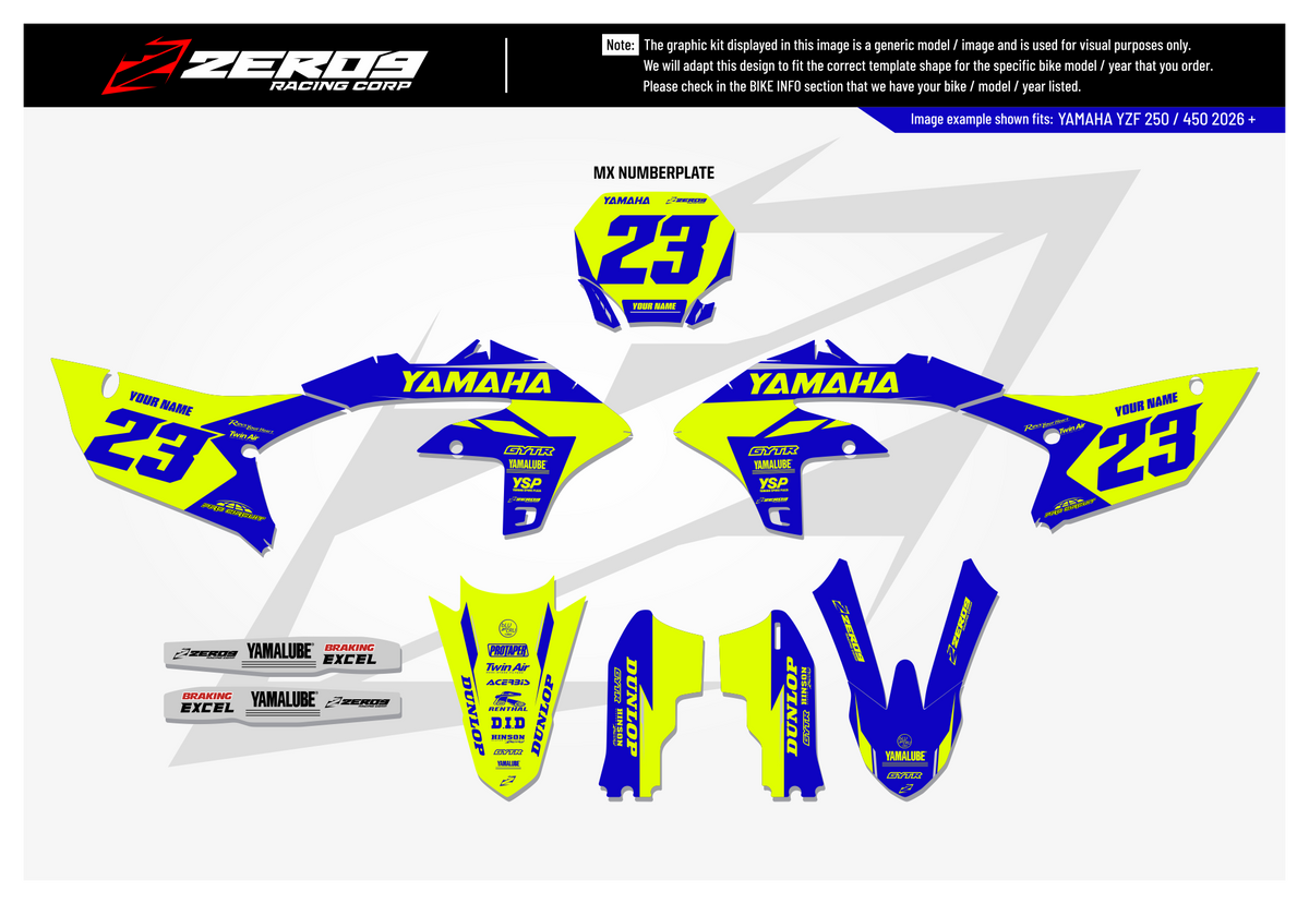 Yamaha Graphics Kit - FLOW | Blue/Vivid Yellow