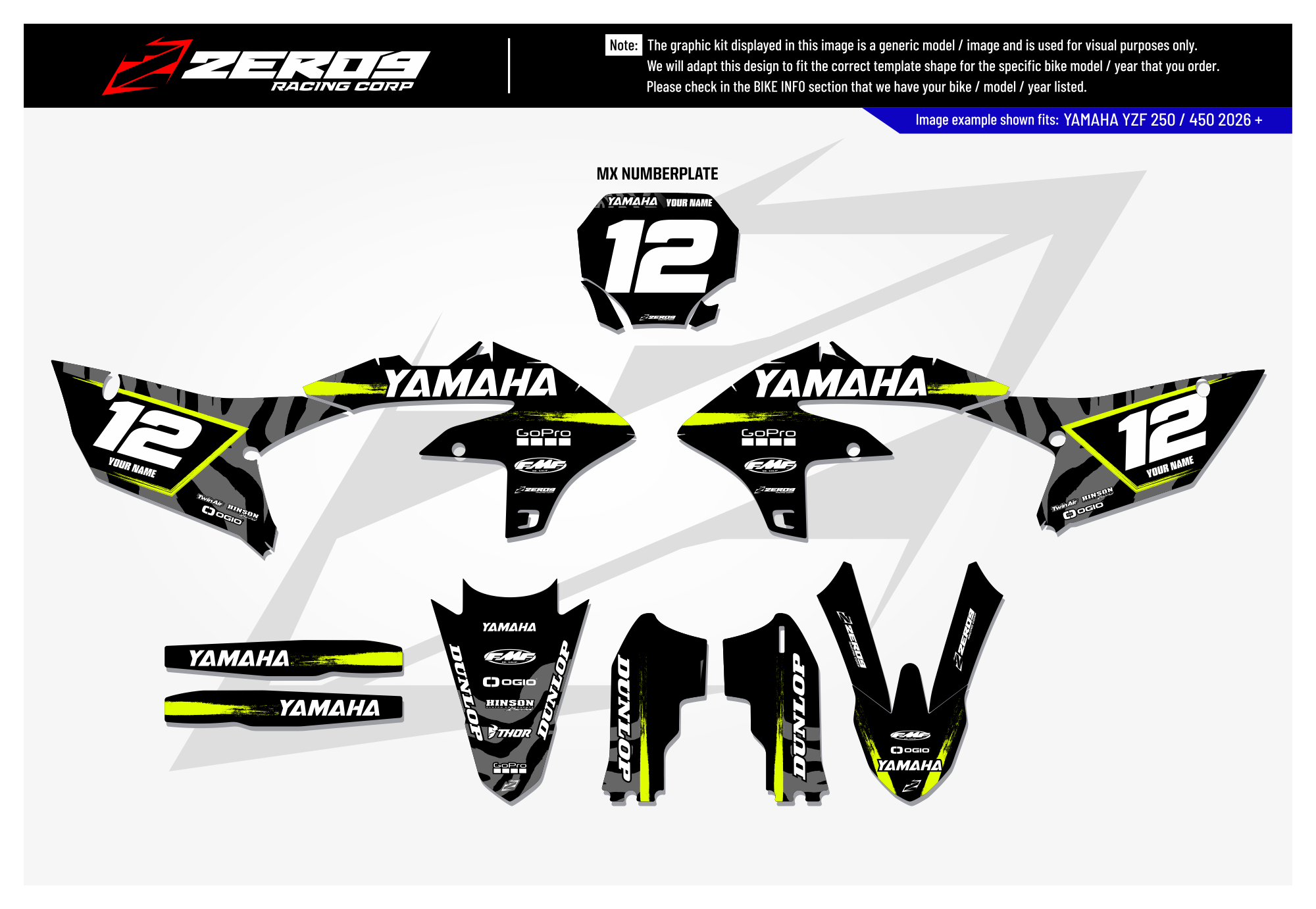 Yamaha Graphics Kit - HYPE | Black