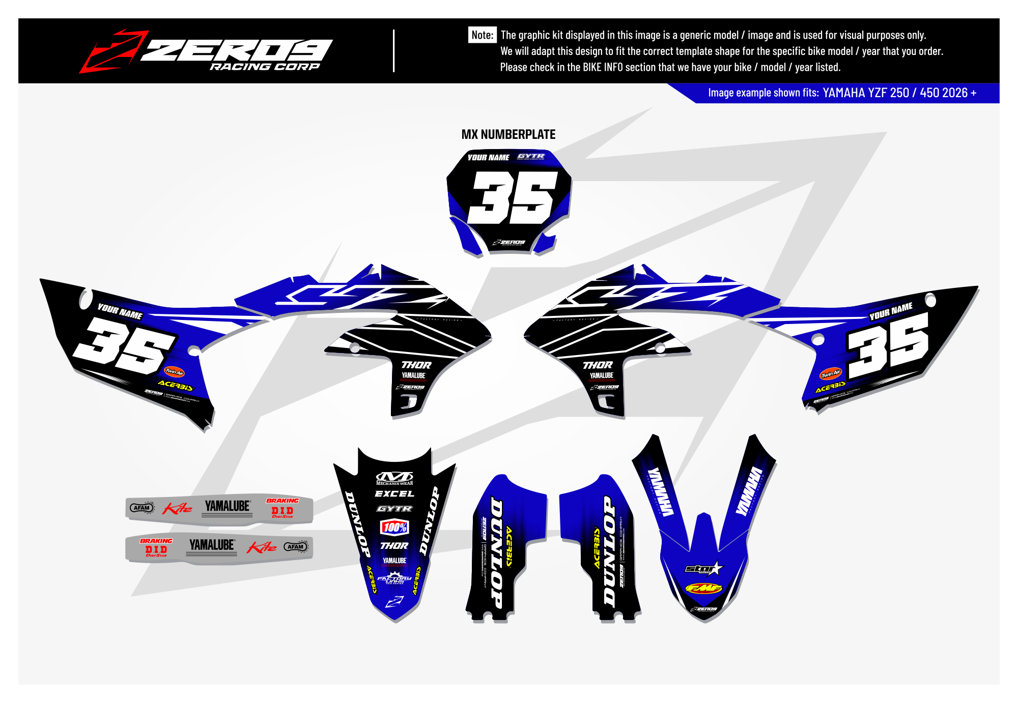 Yamaha Graphics Kit - POWR | Black