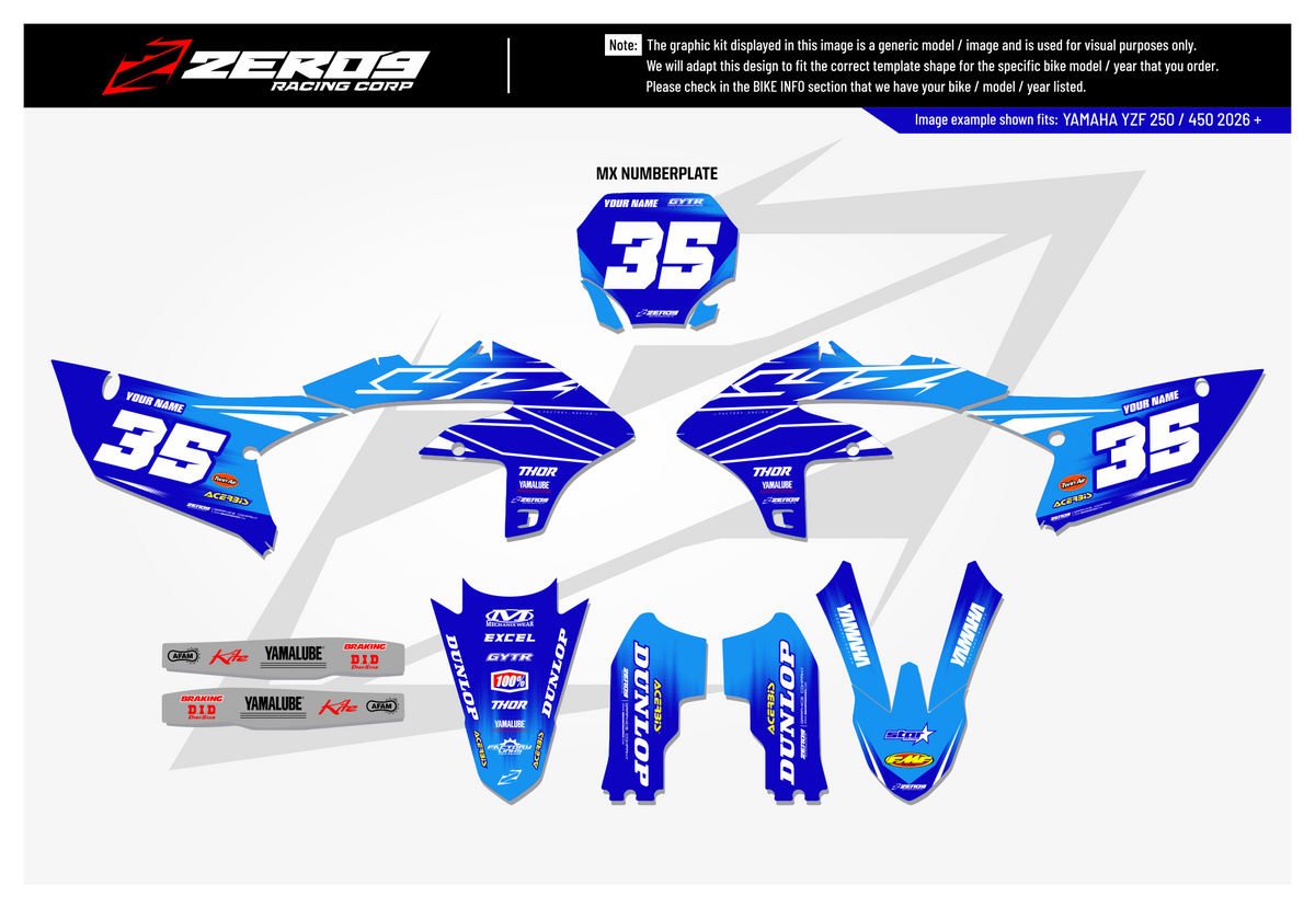 Yamaha Graphics Kit - POWR | Blue