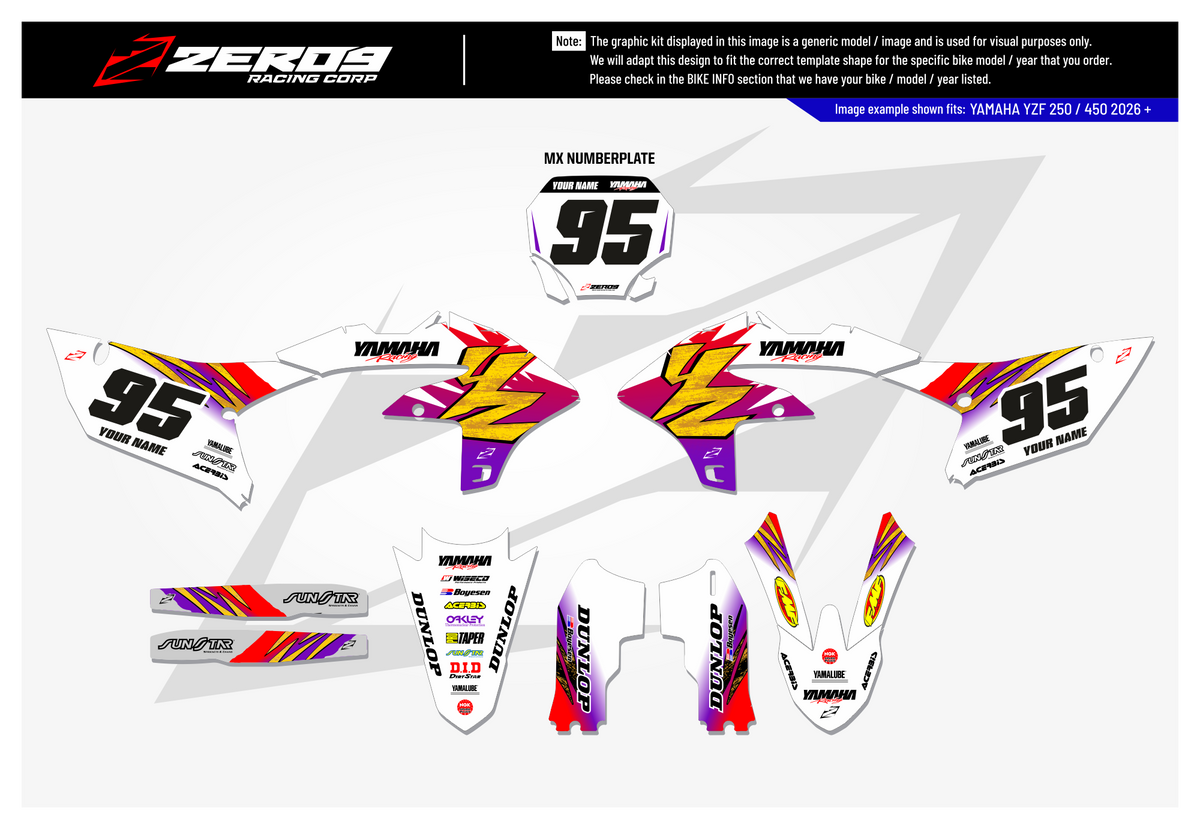 Yamaha Graphics Kit - RETRO 95 | White