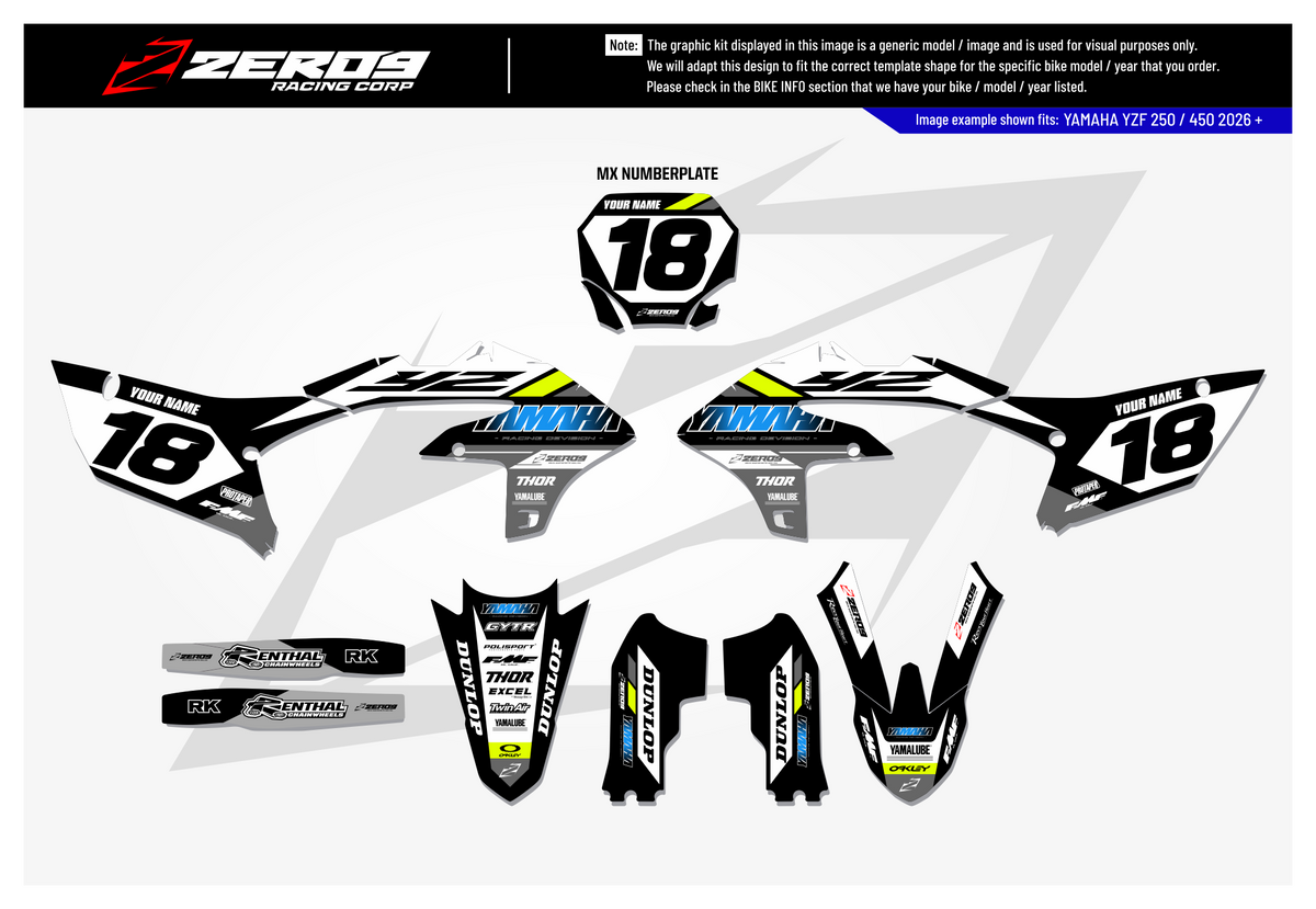 Yamaha Graphics Kit - RIDE | Black