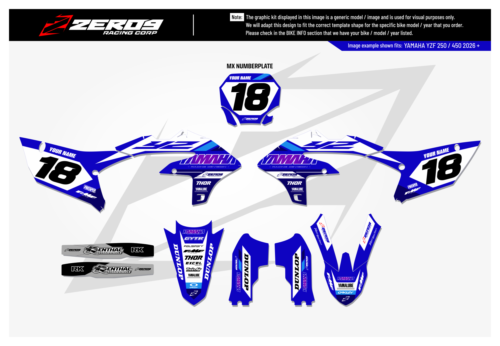 Yamaha Graphics Kit - RIDE | Blue