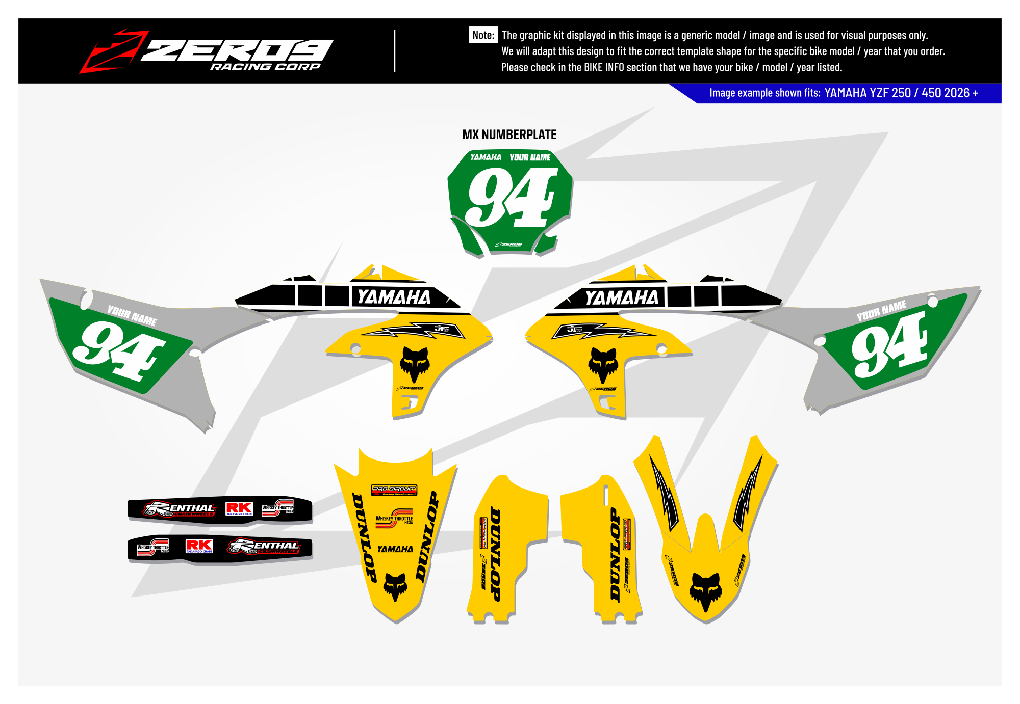 Yamaha Graphics Kit - ROCZEN | Yellow
