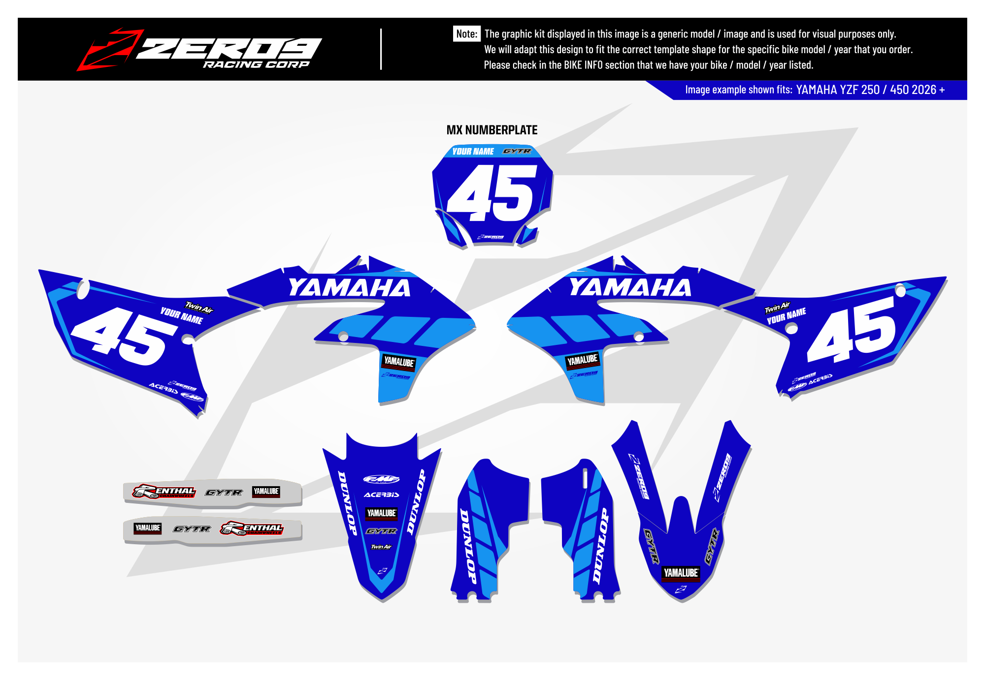 Yamaha Graphics Kit - SPEED | Blue