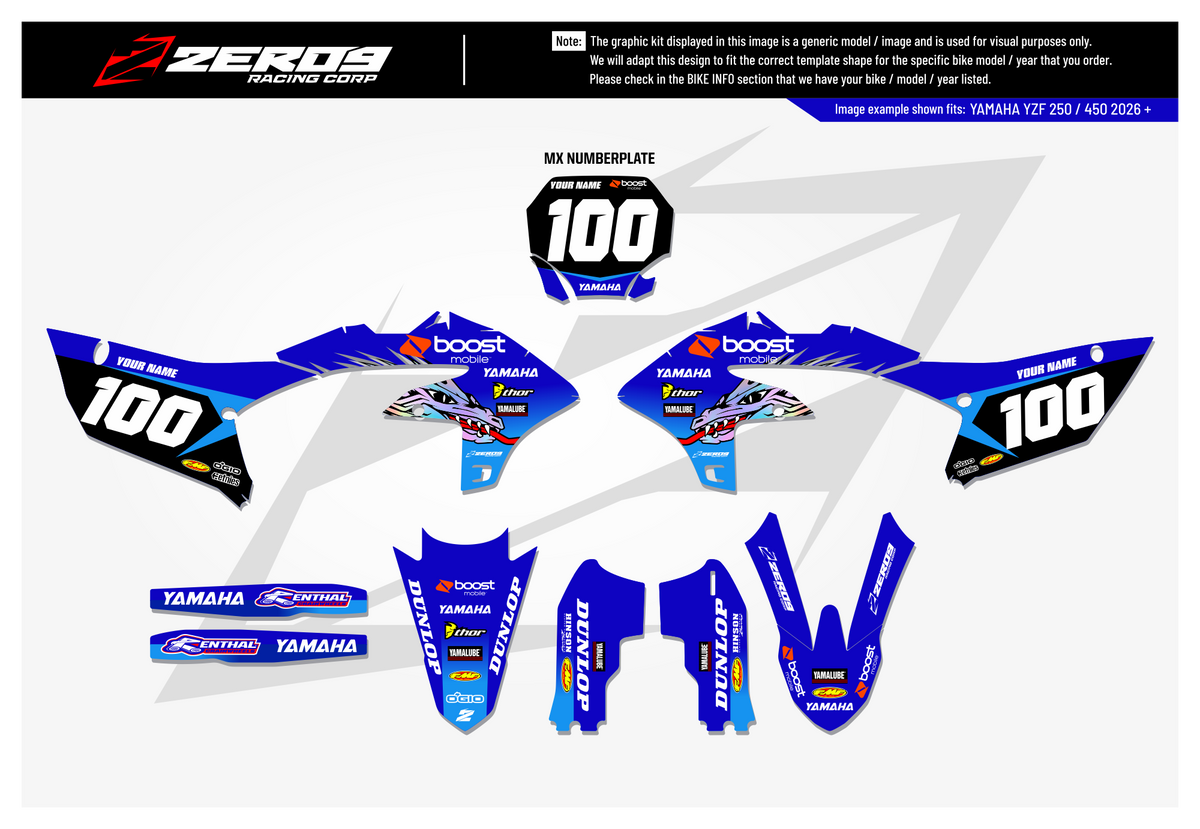 Yamaha Graphics Kit - TROY | Blue