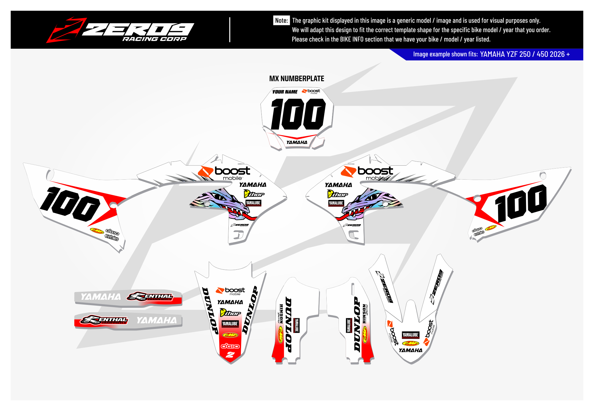 Yamaha Graphics Kit - TROY | White