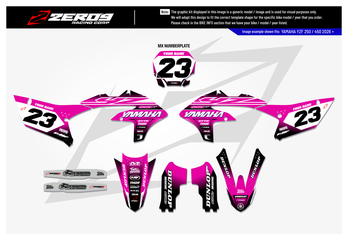 Yamaha Graphics Kit - VIBE | Pink/Black