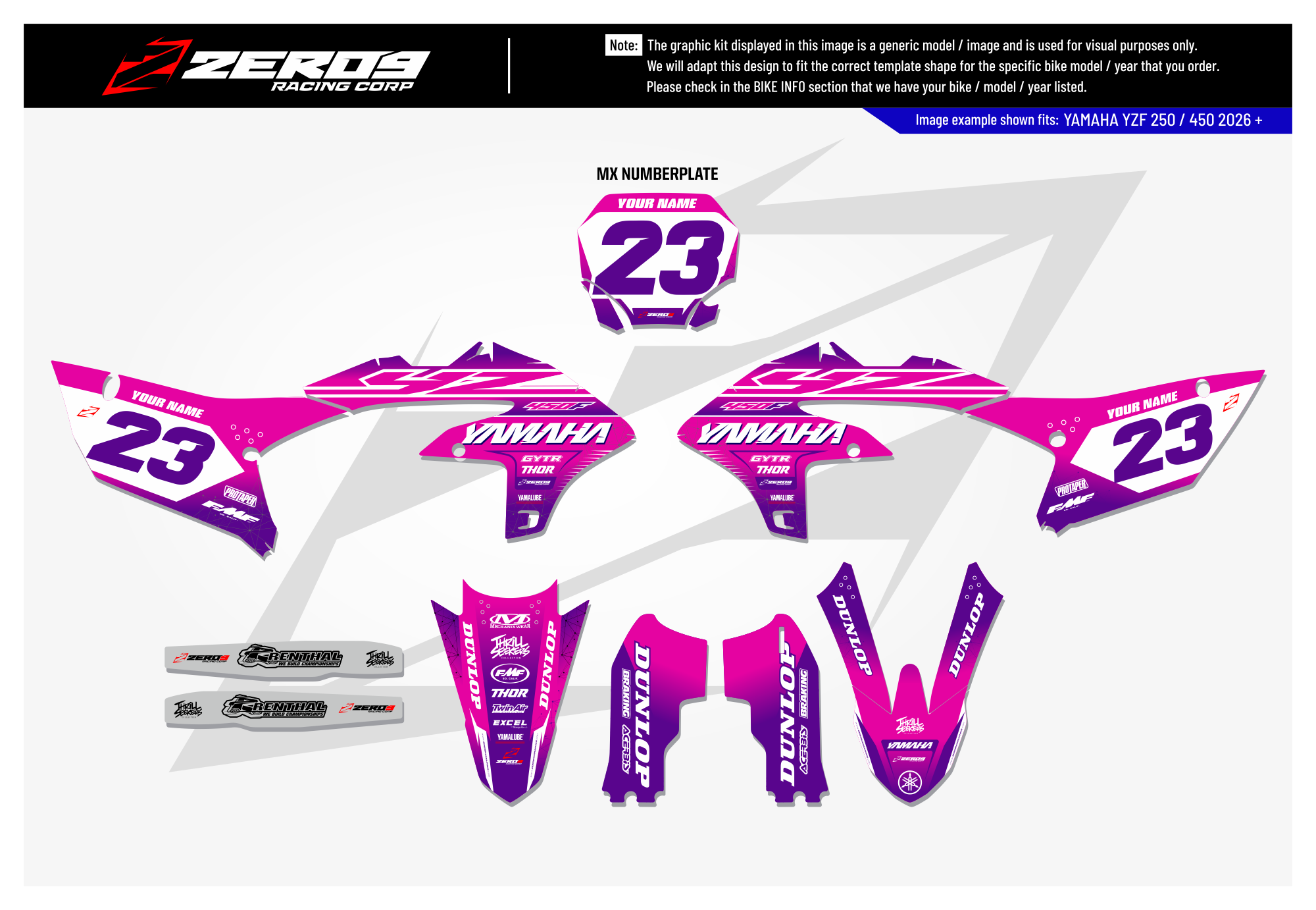 Yamaha Graphics Kit - VIBE | Pink/Purple