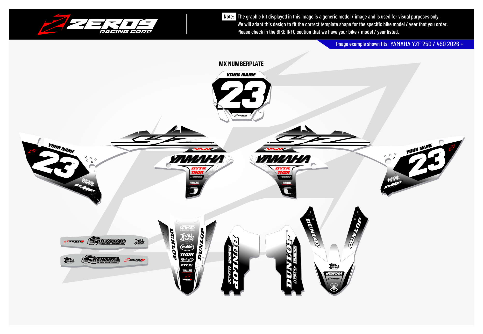 Yamaha Graphics Kit - VIBE | White/Black